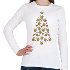 PRINTFASHION Sör karácsonyfa - Női hosszú ujjú póló - Fehér női póló