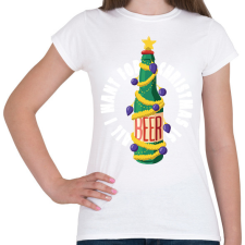 PRINTFASHION Sör karácsonyfa - Női póló - Fehér női póló