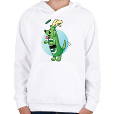 PRINTFASHION Sör kutya - Gyerek kapucnis pulóver - Fehér