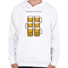 PRINTFASHION Sör six pack - Gyerek kapucnis pulóver - Fehér gyerek pulóver, kardigán