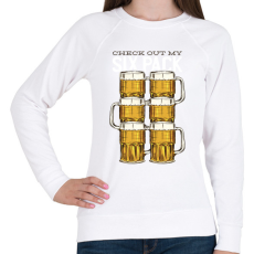 PRINTFASHION Sör six pack - Női pulóver - Fehér