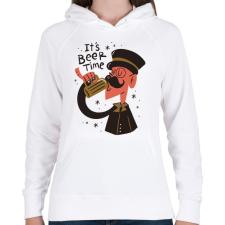 PRINTFASHION Sör szünet - Beer time - Női kapucnis pulóver - Fehér női pulóver, kardigán