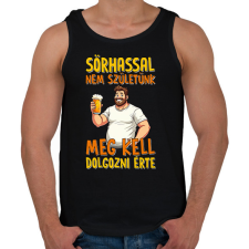 PRINTFASHION Sörhassal nem születünk meg kell dolgozni érte - Férfi atléta - Fekete női trikó