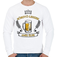 PRINTFASHION Sörivó leszek - Férfi pulóver - Fehér