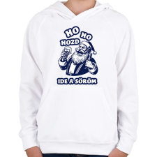 PRINTFASHION Sörös Mikulás - Gyerek kapucnis pulóver - Fehér gyerek pulóver, kardigán