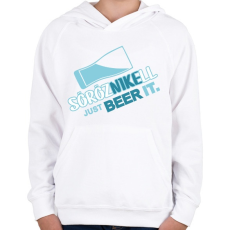 PRINTFASHION sörözni kell másik - Gyerek kapucnis pulóver - Fehér