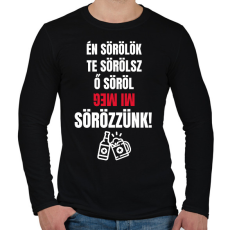PRINTFASHION SÖRÖZZÜNK! - Férfi hosszú ujjú póló - Fekete