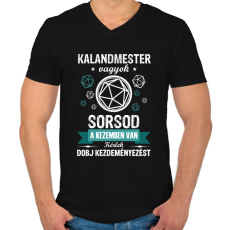 PRINTFASHION Sorsod a kezemben van - Férfi V-nyakú póló - Fekete