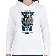 PRINTFASHION Sose becsülj alá egy motors nőt - Vespa - Női kapucnis pulóver - Fehér női pulóver, kardigán