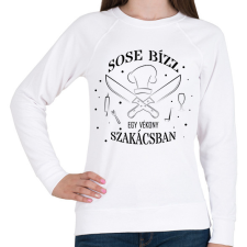 PRINTFASHION Sose bízz egy vékony szakácsban - Női pulóver - Fehér női pulóver, kardigán
