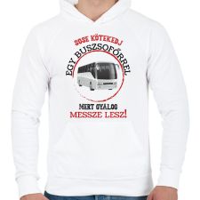 PRINTFASHION Sose kötekedj egy buszsofőrrel - Férfi kapucnis pulóver - Fehér férfi pulóver, kardigán