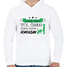 PRINTFASHION Sose vagy túl öreg - Kertész - Férfi kapucnis pulóver - Fehér