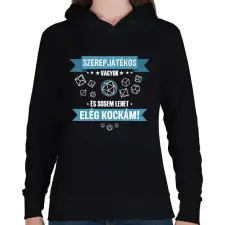 PRINTFASHION Sosem lehet elég kockám - Női kapucnis pulóver - Fekete női pulóver, kardigán