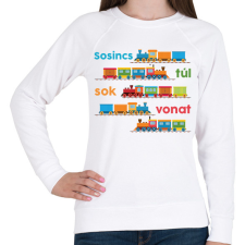 PRINTFASHION Sosincs túl sok vonat - Női pulóver - Fehér női pulóver, kardigán