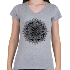 PRINTFASHION Sötét csillag - Női V-nyakú póló - Sport szürke női póló