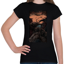 PRINTFASHION Sötét egyszarvú - Női póló - Fekete női póló