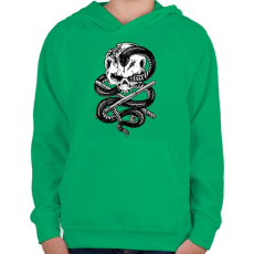 PRINTFASHION Sötét halál - Gyerek kapucnis pulóver - Zöld