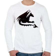 PRINTFASHION Sötét sárkány - Férfi hosszú ujjú póló - Fehér férfi póló