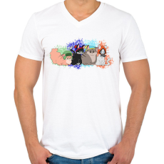 PRINTFASHION South park cicák - Férfi V-nyakú póló - Fehér
