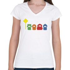 PRINTFASHION SP Characters - Női V-nyakú póló - Fehér női póló