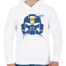 PRINTFASHION Space Wolves helmet - Férfi kapucnis pulóver - Fehér