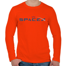 PRINTFASHION SpaceX - Tesla Roadster - Férfi hosszú ujjú póló - Narancs