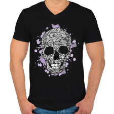 PRINTFASHION Spagetti koponya - Férfi V-nyakú póló - Fekete férfi póló