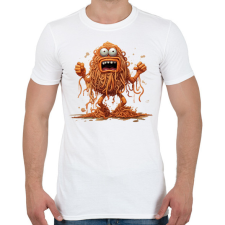 PRINTFASHION Spagetti szörny - Férfi póló - Fehér férfi póló