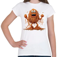 PRINTFASHION Spagetti szörny - Női póló - Fehér