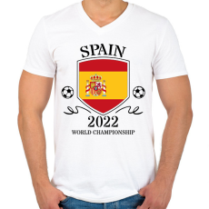 PRINTFASHION Spain 2022 - Férfi V-nyakú póló - Fehér