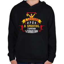 PRINTFASHION Spanyol csapat - Gyerek kapucnis pulóver - Fekete gyerek pulóver, kardigán