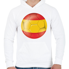 PRINTFASHION Spanyol labda - Férfi kapucnis pulóver - Fehér férfi pulóver, kardigán