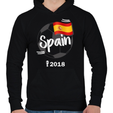 PRINTFASHION Spanyolország - Férfi kapucnis pulóver - Fekete férfi pulóver, kardigán