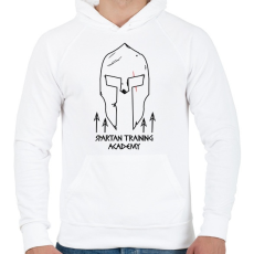 PRINTFASHION Spártai akadémia - Férfi kapucnis pulóver - Fehér