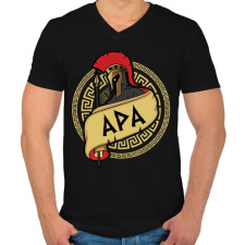 PRINTFASHION Spártai Apa - Férfi V-nyakú póló - Fekete női póló