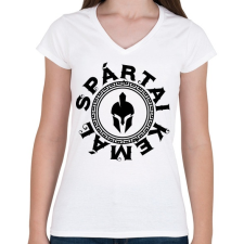 PRINTFASHION Spártai Kemál - Női V-nyakú póló - Fehér női póló
