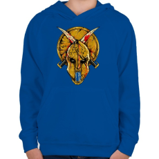 PRINTFASHION Spártai koponya - Gyerek kapucnis pulóver - Királykék