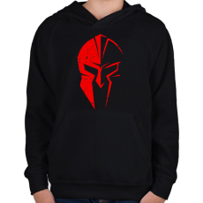 PRINTFASHION Spártai sisak (red) - Gyerek kapucnis pulóver - Fekete