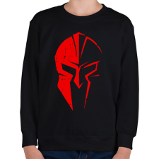 PRINTFASHION Spártai sisak (red) - Gyerek pulóver - Fekete gyerek pulóver, kardigán