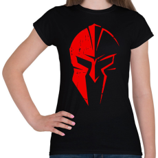 PRINTFASHION Spártai sisak (red) - Női póló - Fekete