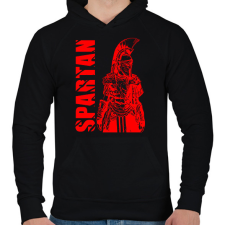 PRINTFASHION spartan - Férfi kapucnis pulóver - Fekete férfi pulóver, kardigán