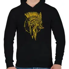 PRINTFASHION spartan - Férfi kapucnis pulóver - Fekete férfi pulóver, kardigán