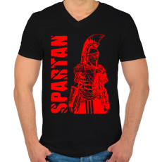 PRINTFASHION spartan - Férfi V-nyakú póló - Fekete
