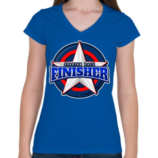 PRINTFASHION SPARTAN RACE FINISHER - Női V-nyakú póló - Királykék