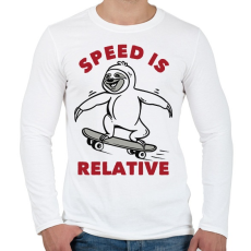 PRINTFASHION Speed is relative - Férfi hosszú ujjú póló - Fehér