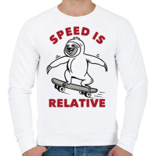 PRINTFASHION Speed is relative - Férfi pulóver - Fehér férfi pulóver, kardigán
