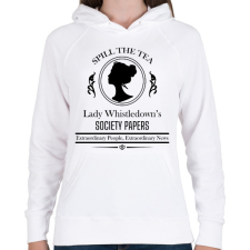 PRINTFASHION Spill the tea - Női kapucnis pulóver - Fehér női pulóver, kardigán