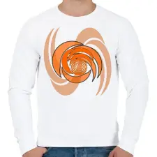 PRINTFASHION spiral1_orange - Férfi pulóver - Fehér férfi pulóver, kardigán