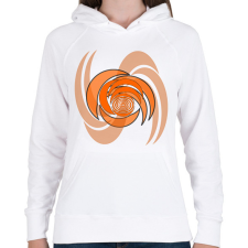 PRINTFASHION spiral1_orange - Női kapucnis pulóver - Fehér női pulóver, kardigán