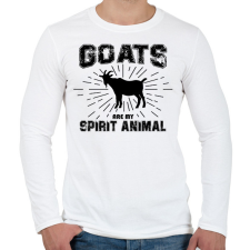 PRINTFASHION Spirit animal - Goat - Férfi hosszú ujjú póló - Fehér férfi póló